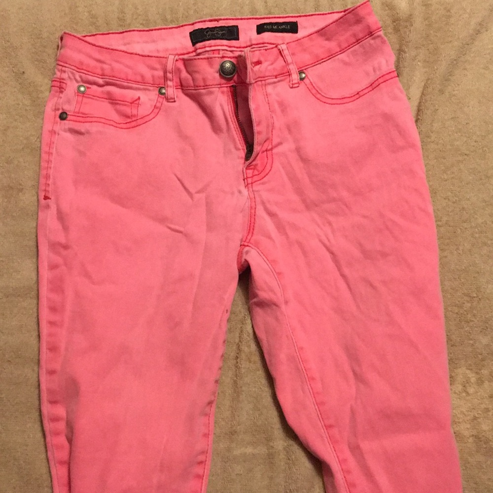 pink jeans